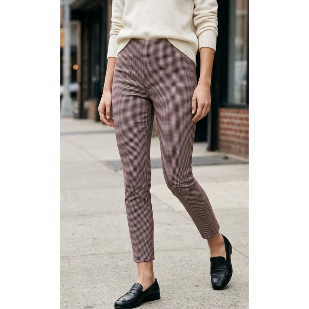 Rag & Bone Simone Trouser Wine Multi Houndstooth High Rise Pants Size 4